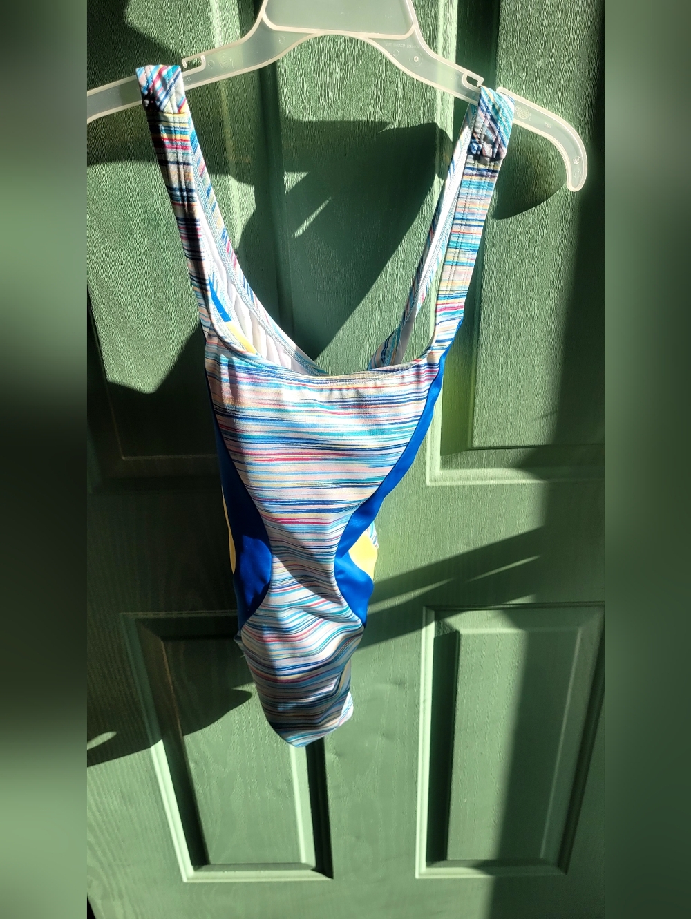 Lands' End Womens Multicolor Stripe One-Piece Smimsuit.
